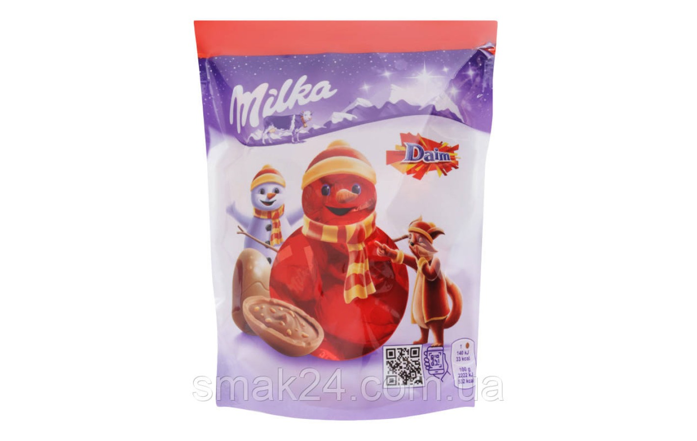 Шоколадные конфеты с кусочками карамели и миндаля Milka Bonbons Alpenmilch Daim 86 г Швейцария