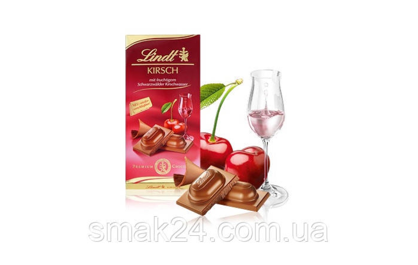 Шоколад молочний з Вишневим лікером Lindt Kirsch Liquor 100г Німеччина