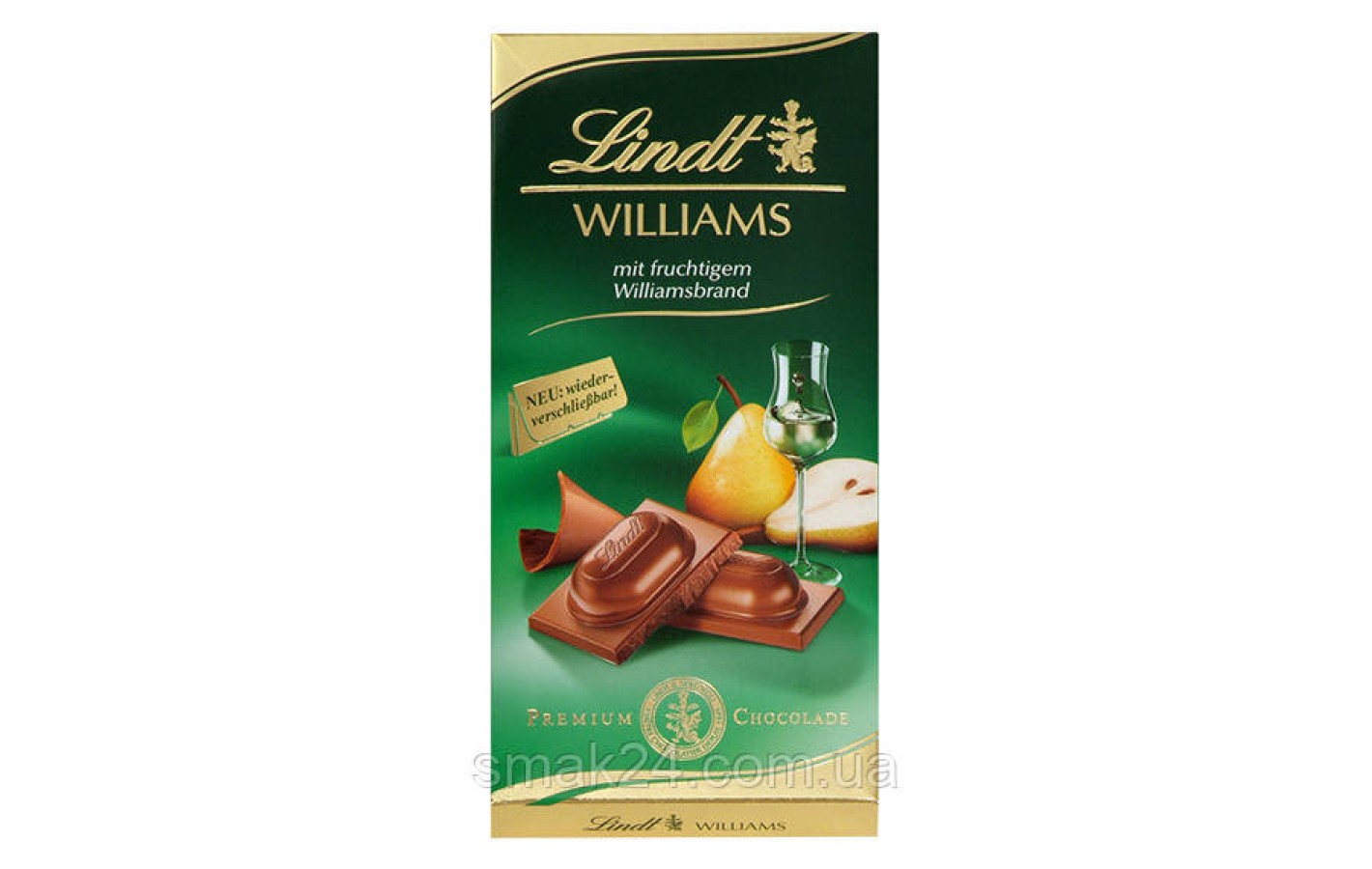 Шоколад молочний з Грушею і Бренді Williams Lindt Williams 100г Німеччина