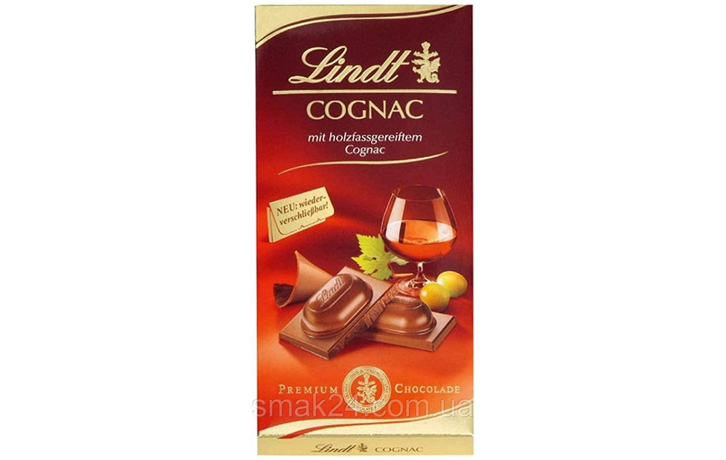 Шоколад молочний з Коньяком Lindt Cognac 100г Німеччина