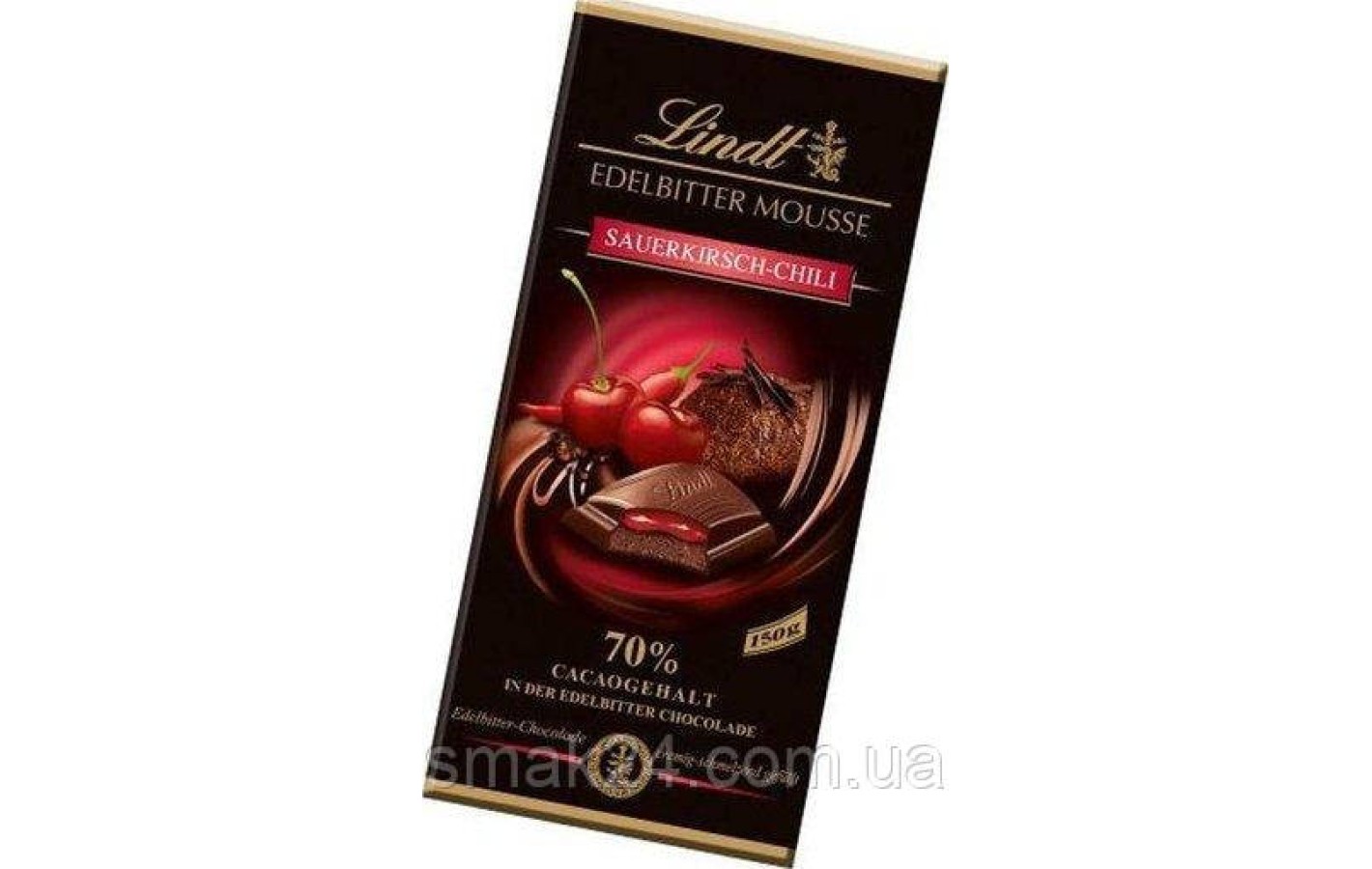 Шоколад Lindt Edelbitter Mousse Sauerkirsch Chili 70% 150г Німеччина