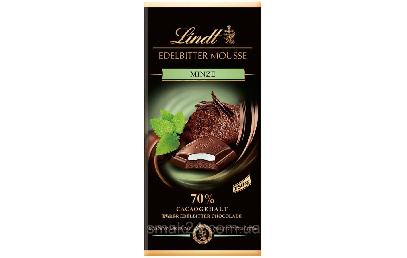 Шоколад Lindt Edelbitter Mousse Minze 70% 150 г Німеччина