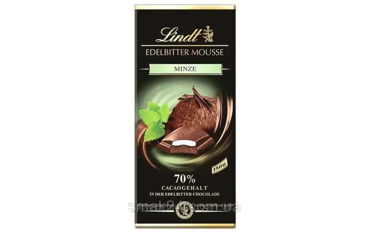 Шоколад Lindt Edelbitter Mousse Minze 70% 150 г Німеччина