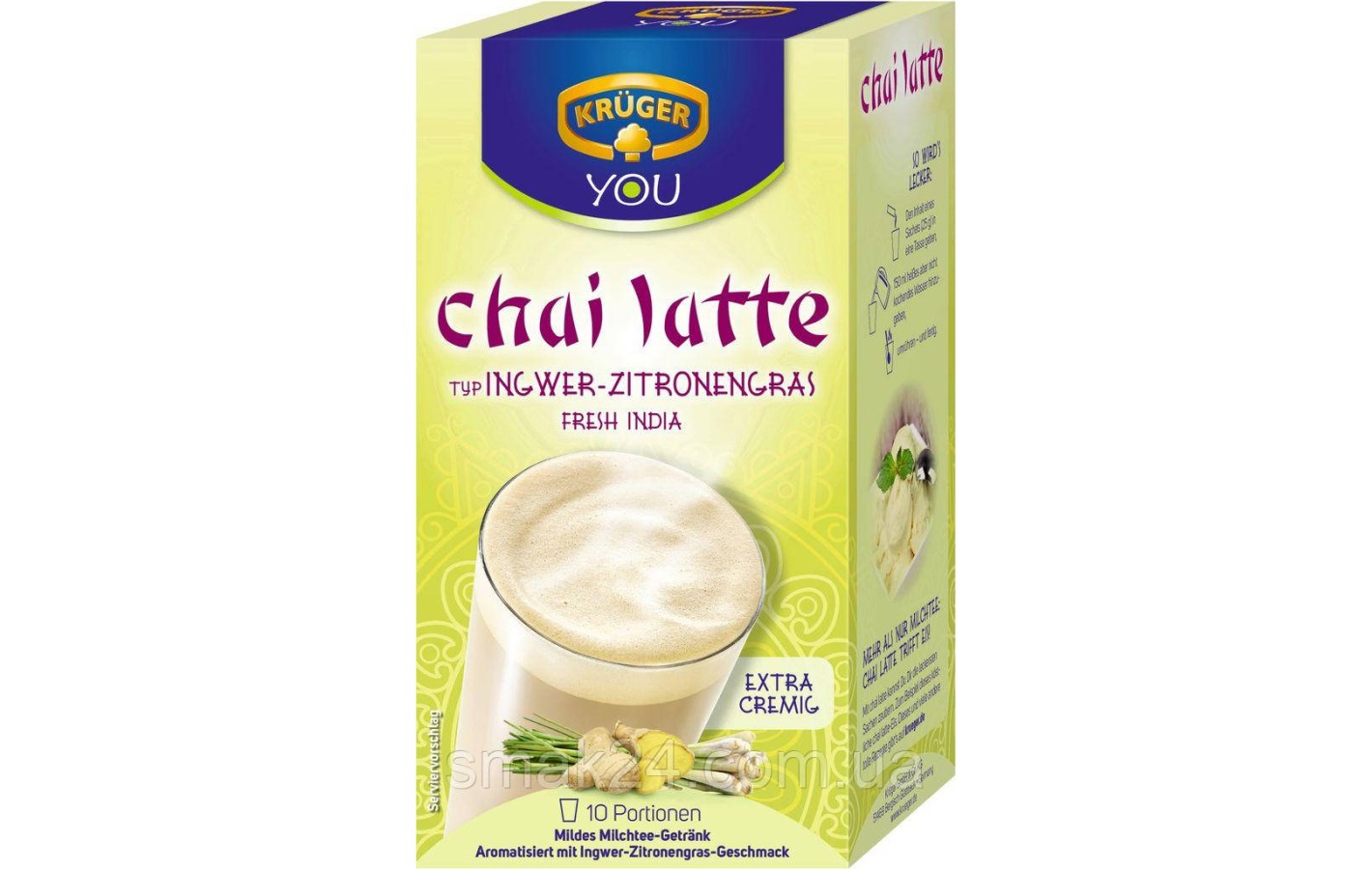 Молочный чай Kruger Chai Latte Ingwer Zitronen (10штх25г)  250г Германия