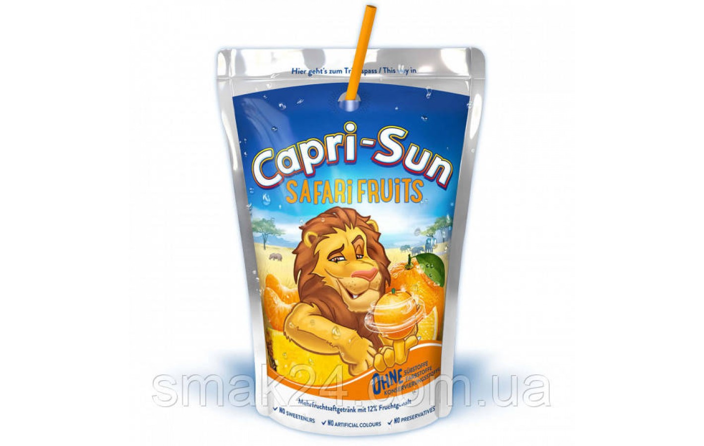Сік лимона, мандарина, ананаса і апельсина Capri-Sun Safari Fruits 200 мл Німеччина