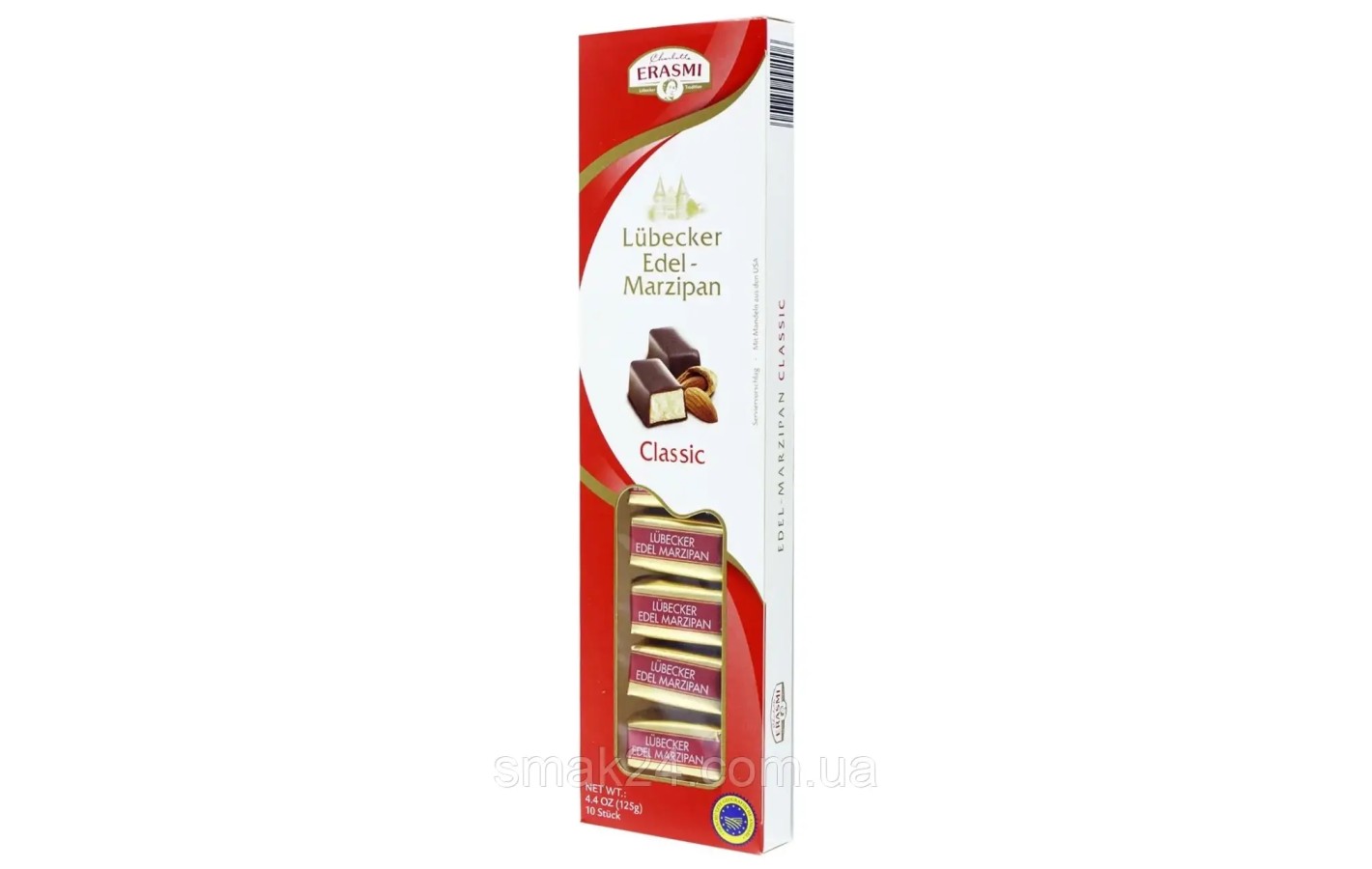 Конфеты Марципановые  в темном шоколаде  ERASMI Lübecker Edel-Marzipan 125г Германия
