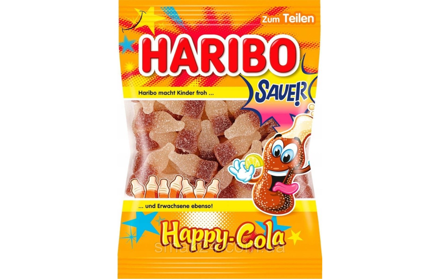 Желейные  конфеты Хэппи Кола кислые Haribo Happy Cola Sauer Германия 200г
