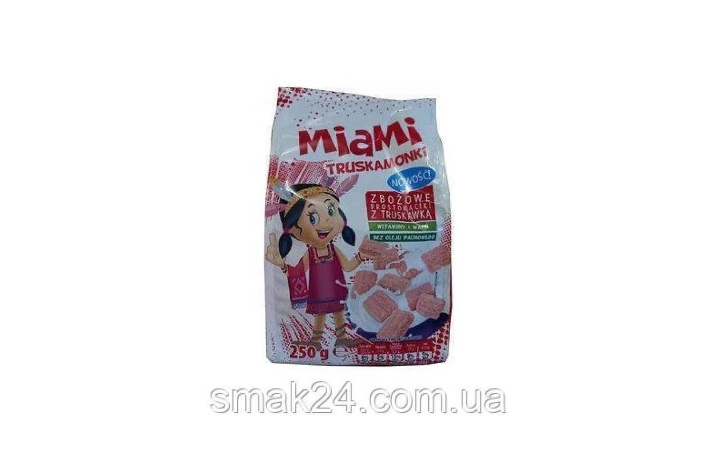 Сухий сніданок БЕЗ ПАЛЬМОВОГО МАСЛА Полуниця Miami Truskamonki, 250 г Польща