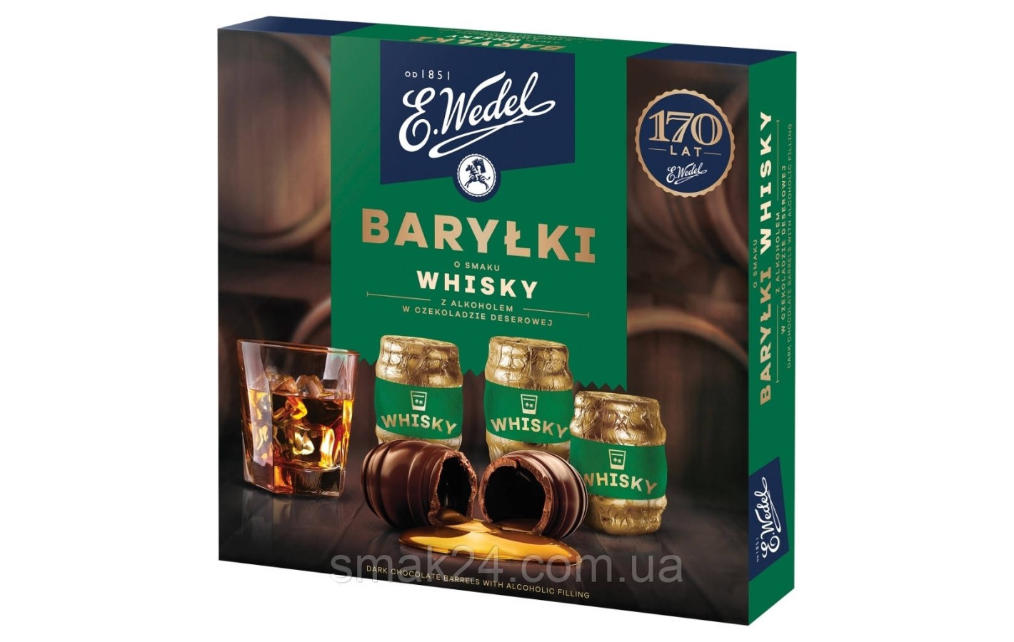 Шоколадні цукерки (Бочки) з віскі E.Wedel Barylki Whiski 200 г Польща