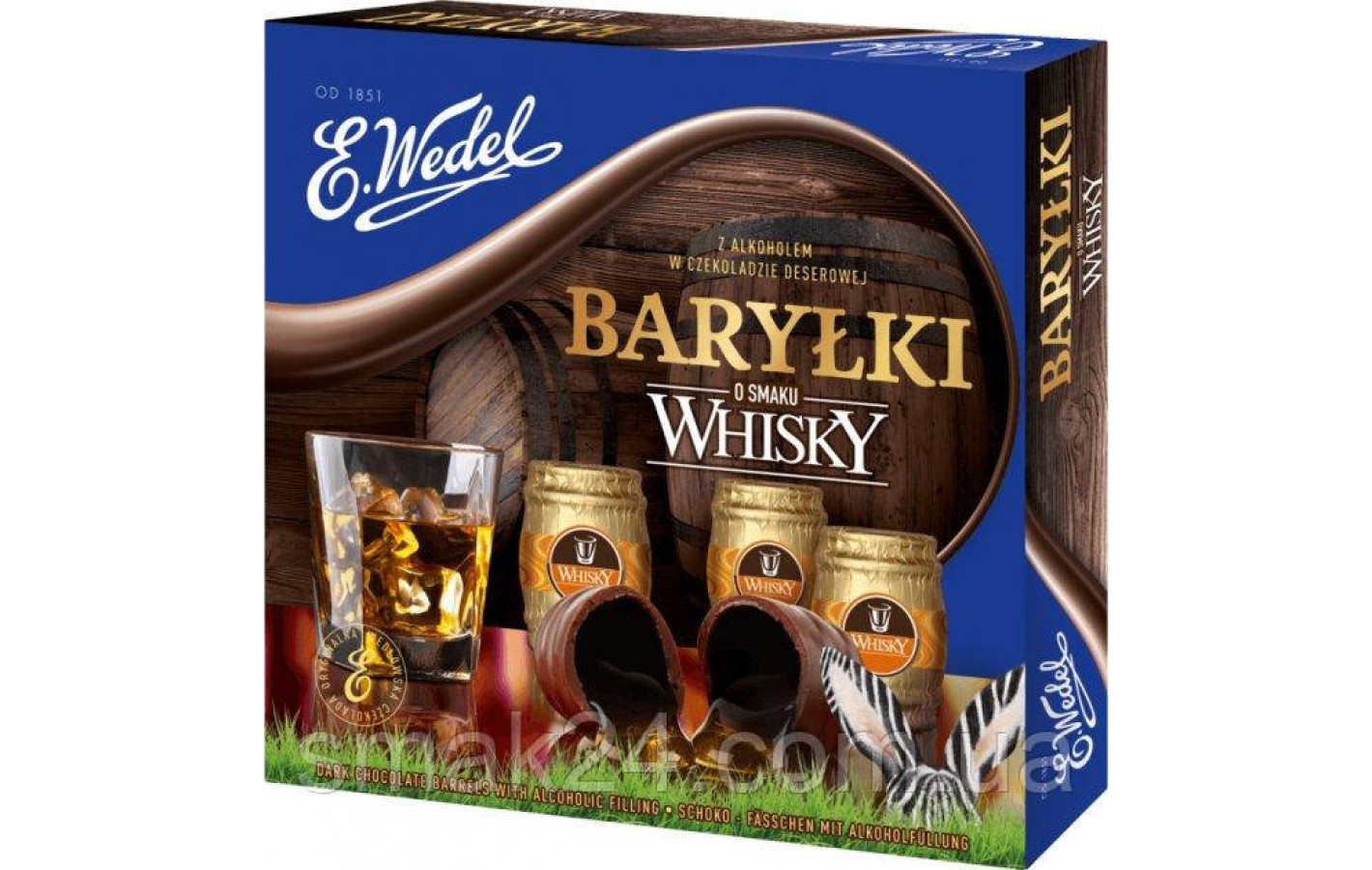 Шоколадні цукерки (Бочки) з віскі E.Wedel Barylki Whiski 200 г Польща