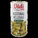 Оливки зеленые фаршированные анчоусом DiDi Aceitunas Rellenas de Anchoa 1450г / 600г Испания