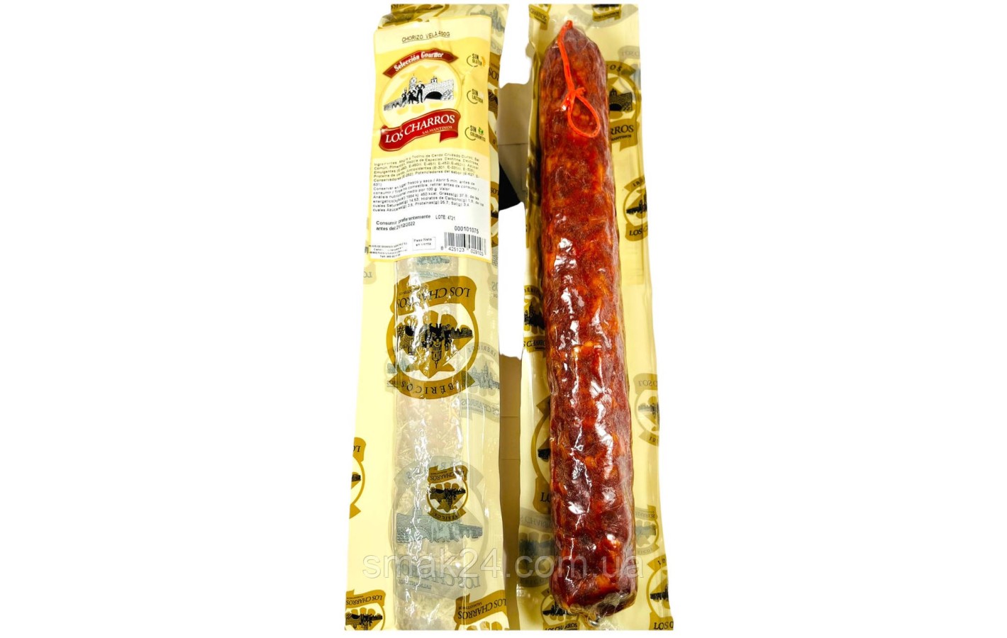 Колбаса Чоризо Без глютена и лактозы Los Charros, Chorizo Vela 400 г, Испания