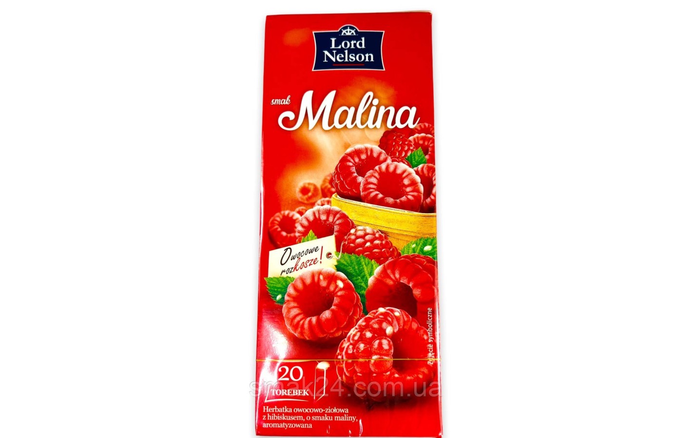 Чай со вкусом Малины  Lord Nelson Malina 20пакет. Польша