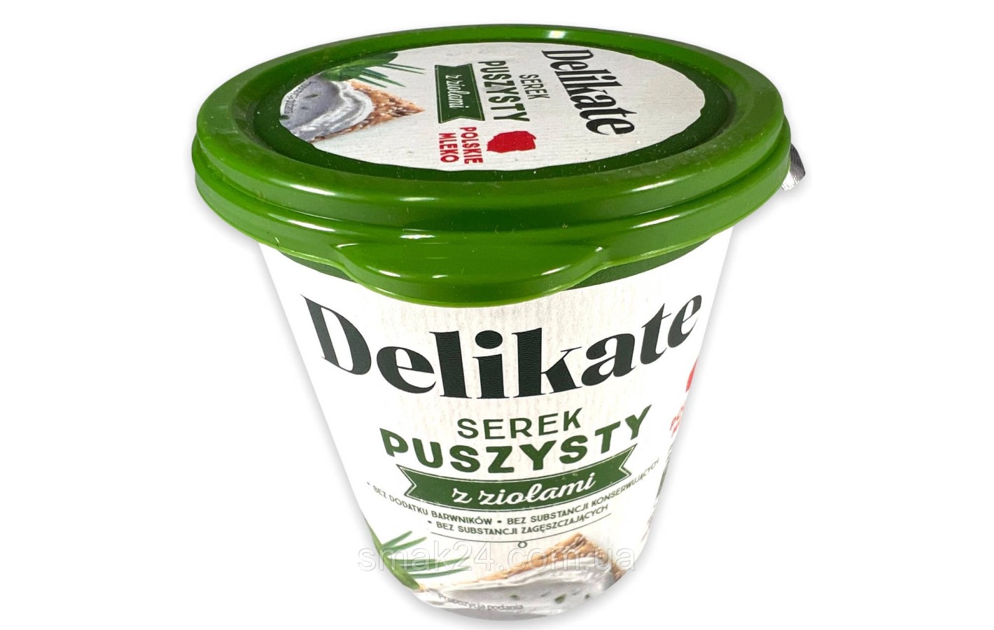 Крем-сыр творожный БЕЗ КОНСЕРВАНТОВ с зеленью  (сырная намазка) Delikate serek Польша 150г