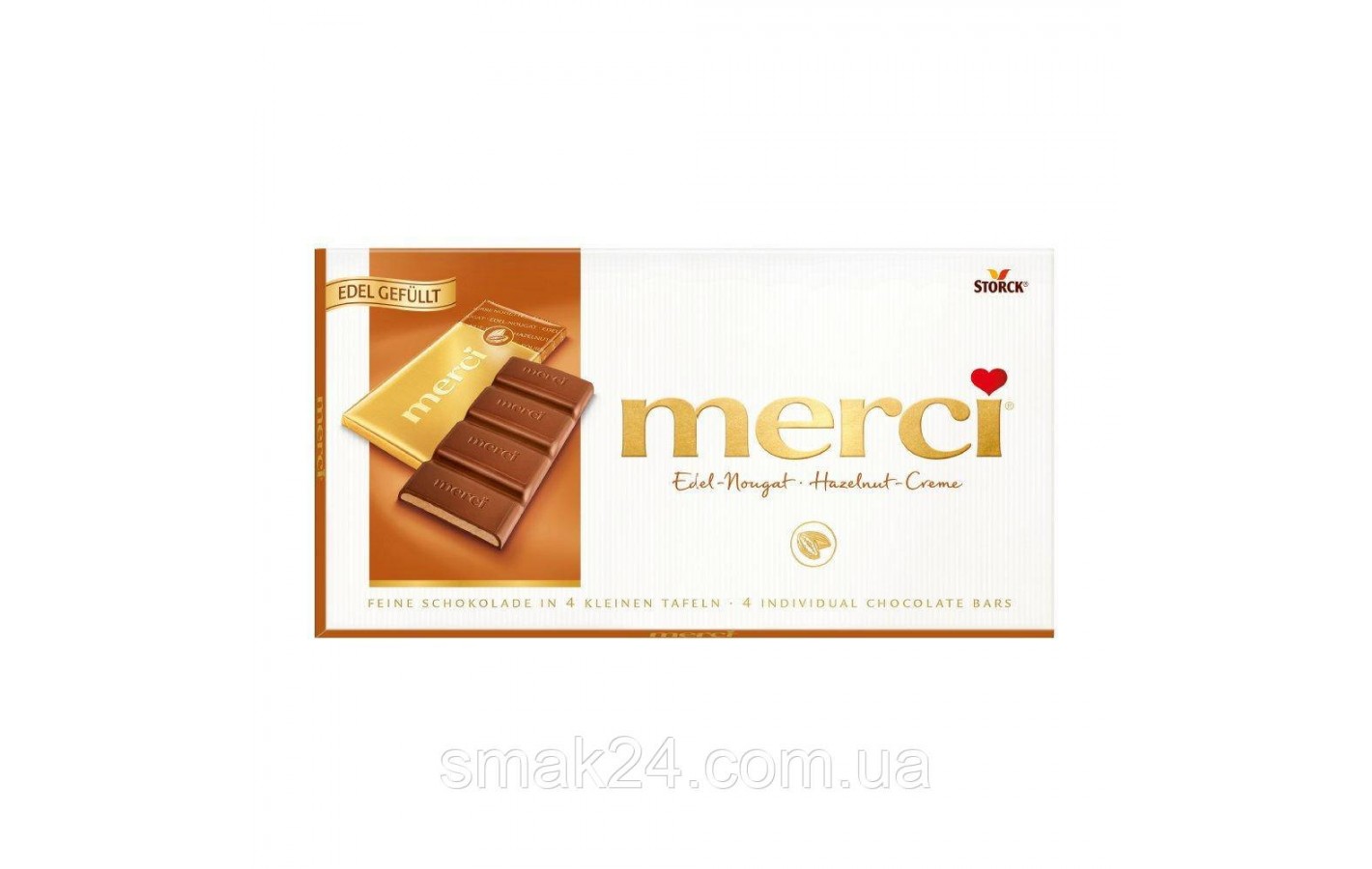Шоколадні цукерки з горіховим кремом Merci Edel Nougat Storck 100 г Німеччина