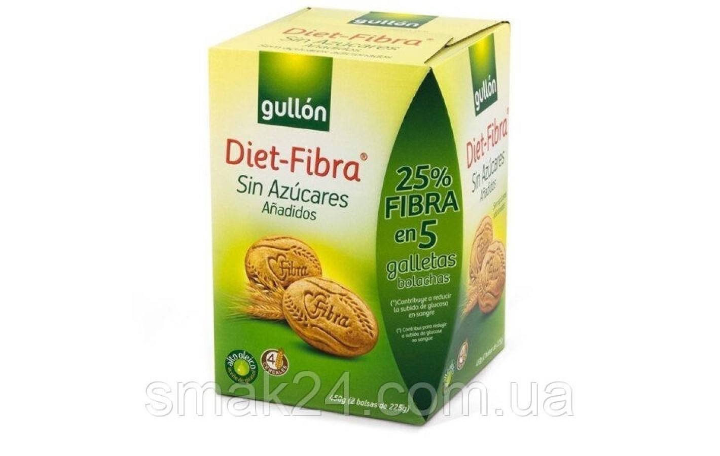 Печиво БЕЗ САХАРА Gullon Diet Fibra Sugar Free 450 г (2х250г) Іспанія