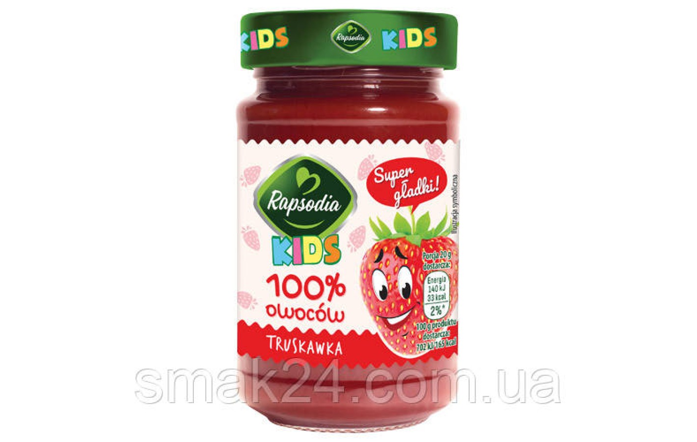 Джем Полуничний 100% owoctow Rapsodia KIDS Truskawka Польща 250 г