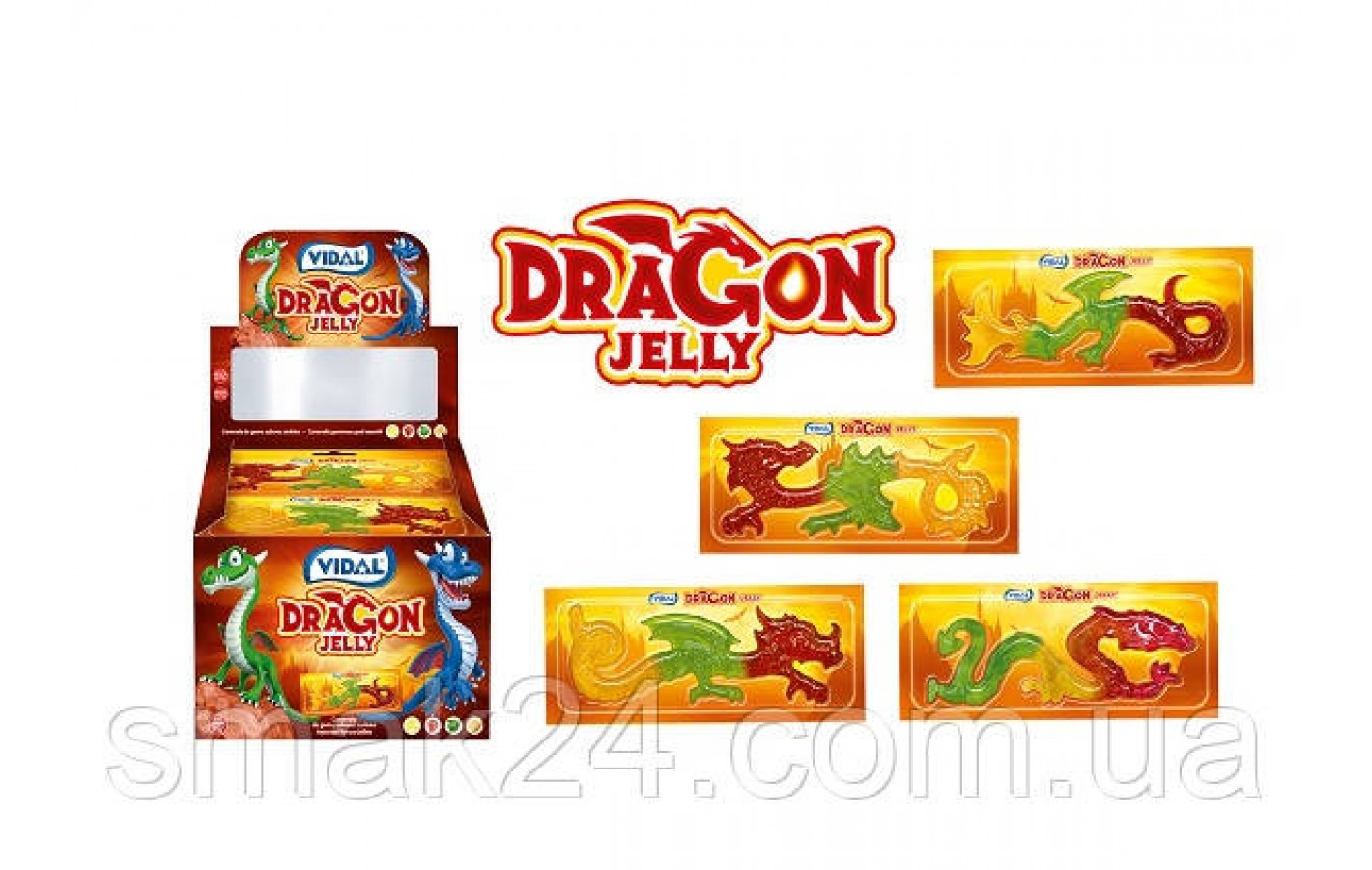 Желейні цукерки без глютену Dragon (Змія 1м) Vidal Іспанія 66 г