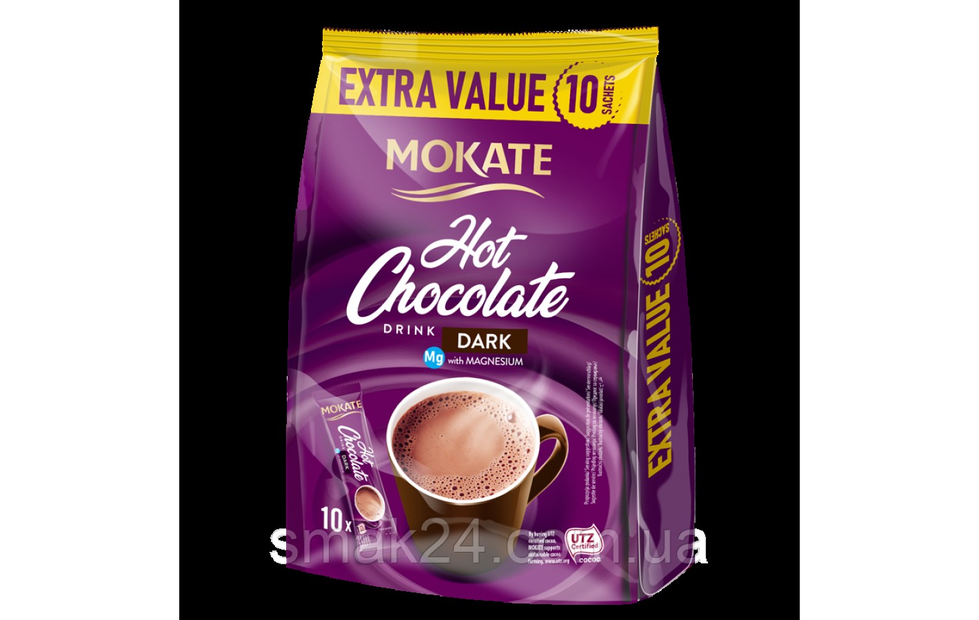 Горячий шоколадный напиток  MOKATE Hot Chocolate Drink Dark BAG (18г Х 10шт.) 170г Польша