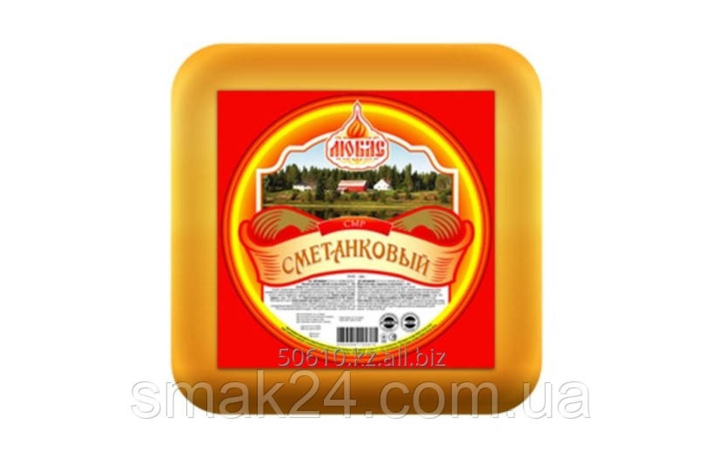 Сыр Вершковий 45% ТМ Любас 1кг Украина