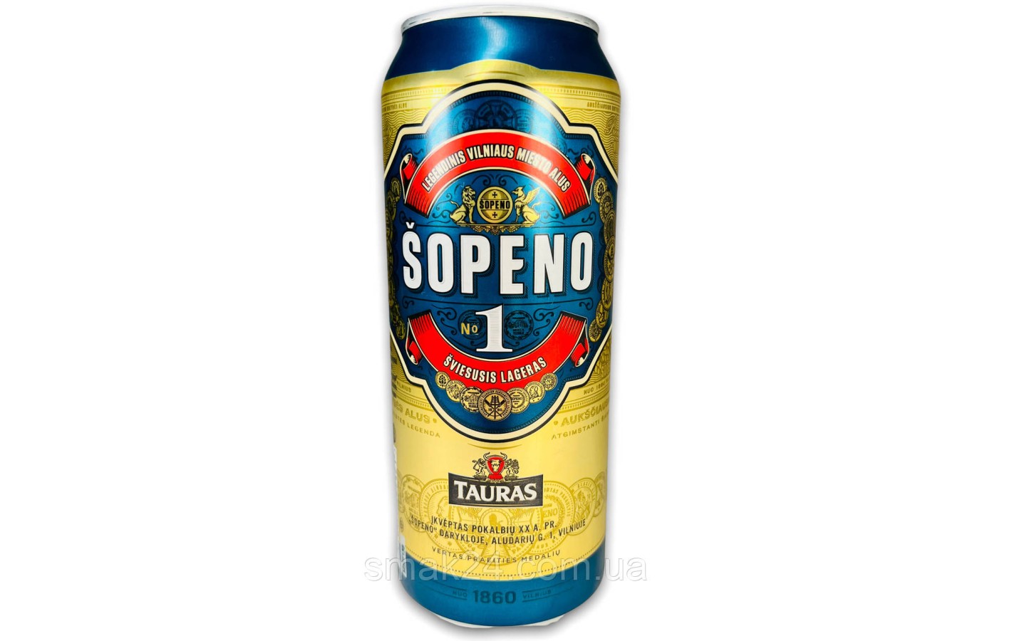 Пиво Tauras Sopeno 1 светлое фильтрованное 5% 0.5л Латвия