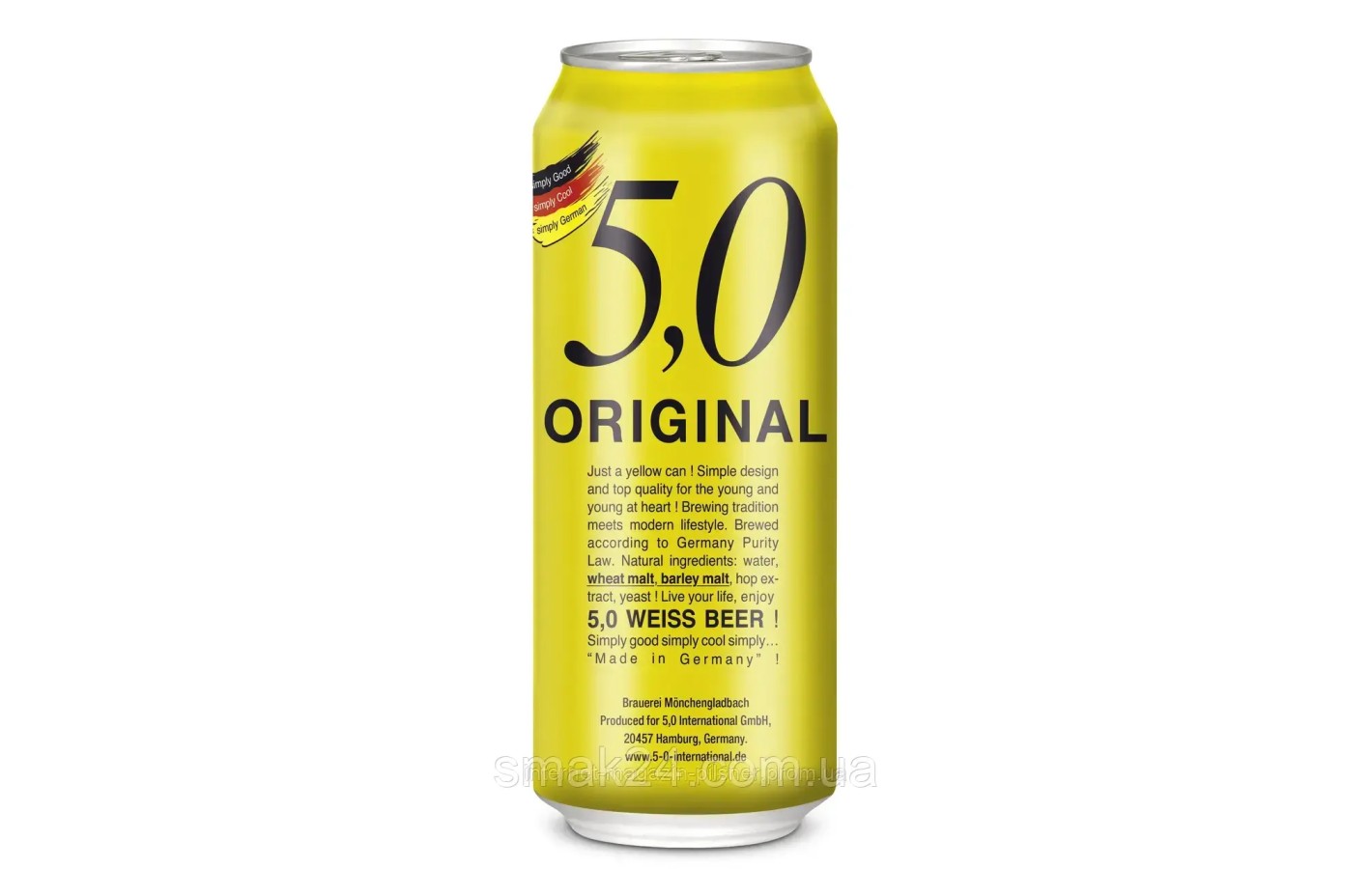 Пиво 5.0 Original Weiss Beer светлое нефильтрованное 5.0% 0.5 л Германия