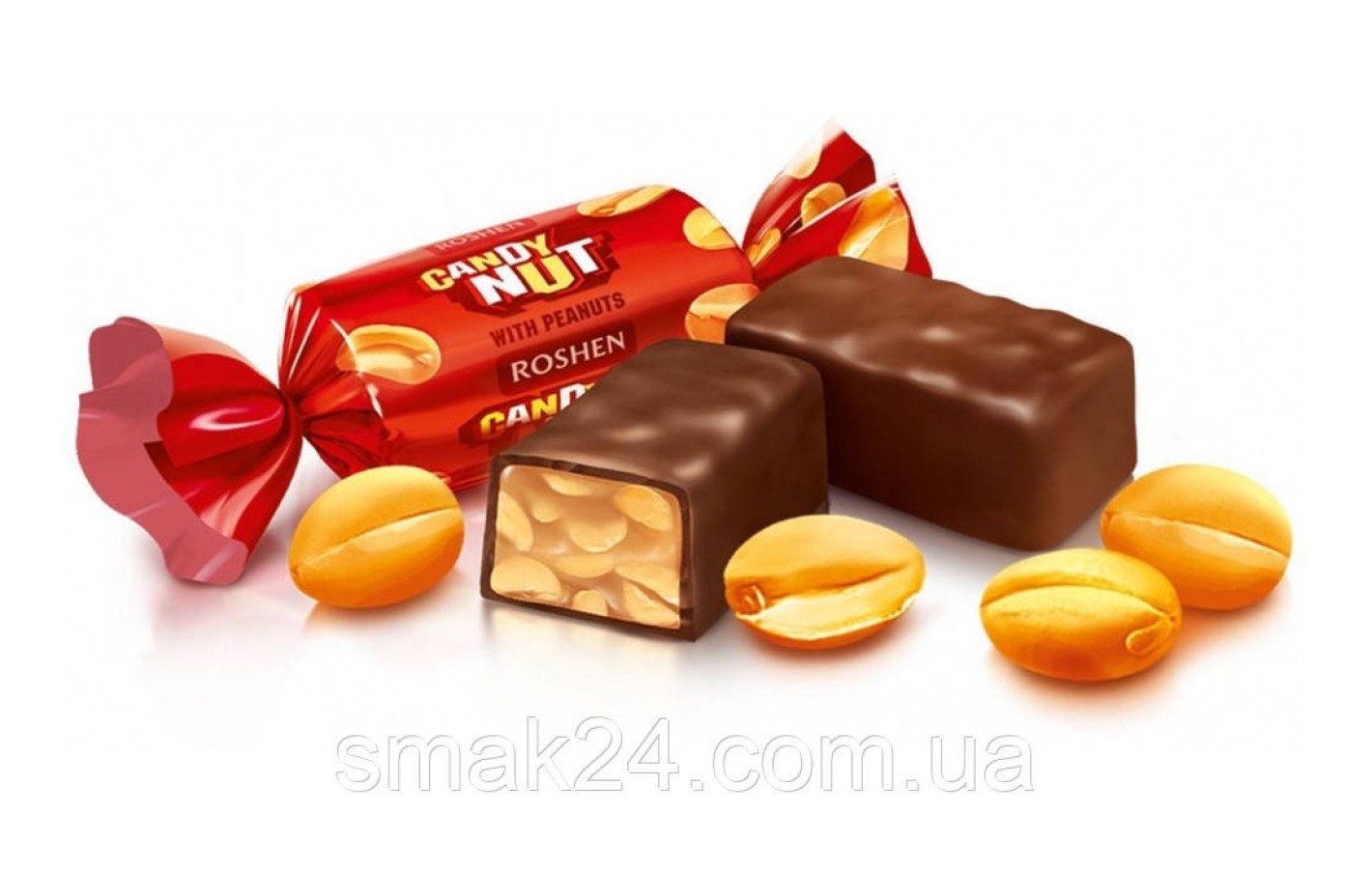 Конфеты Candy Nut мягкая карамель с арахисом Roshen 250г