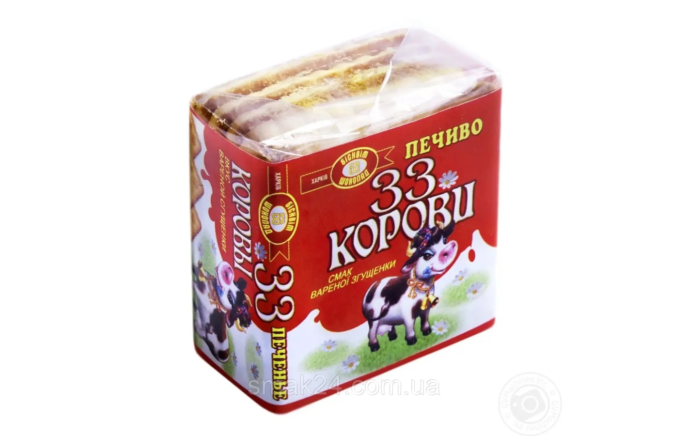 Печиво смак вареної згущенки 33 Корови Бісквіт-Шоколад 55 г