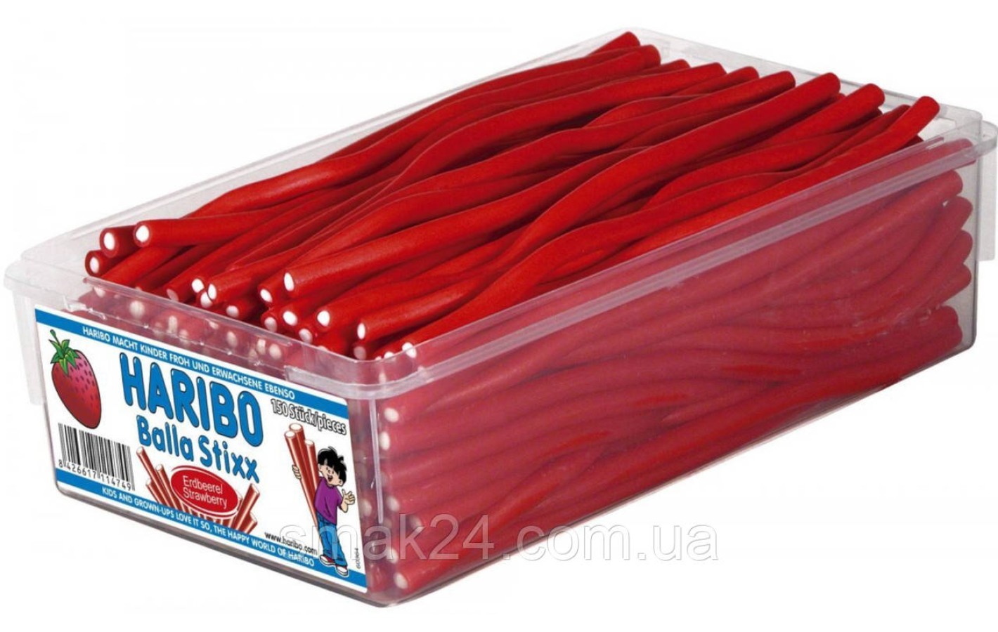 Желейні цукерки Haribo Balla Stixx Strawberry XXL150шт (полуниця) Німеччина 1125г