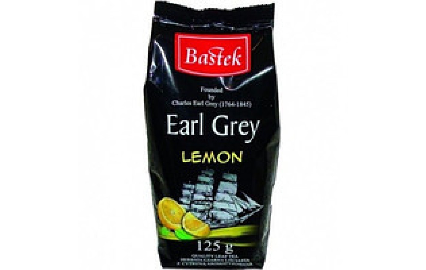 Чай черный листовой Bastek Earl Grey Lemon  (лимон) 125 г. Польша (ОПТ от 2шт)