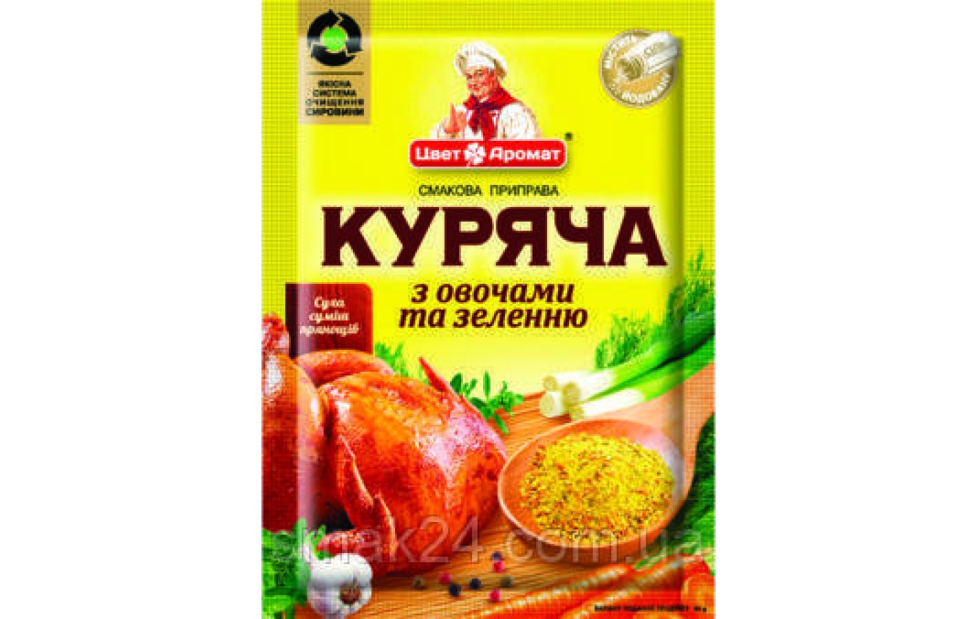 Приправа для курки з овочами та зеленню без ГМО Цвіт Аромат 80г