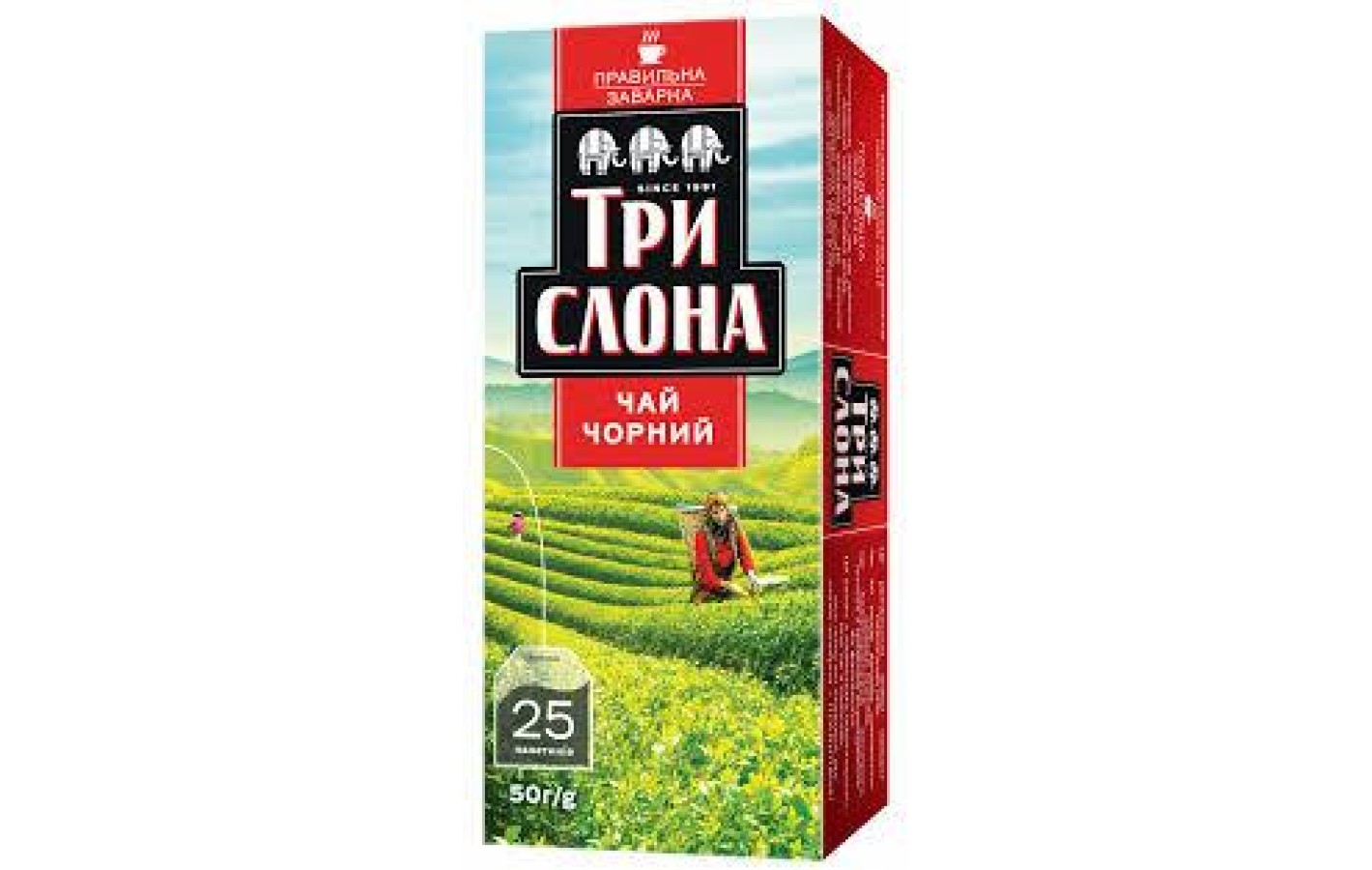 Чай черный  Три Слона 25 пак. (25х2г) 50г