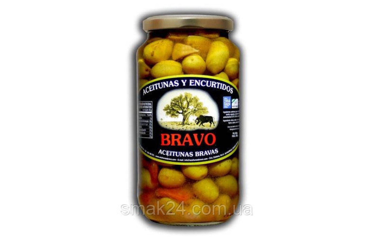 Оливки зелені в маринаді з кісточкою без глютену Bravo aceitunas bravas con hueso 900 г Іспанія