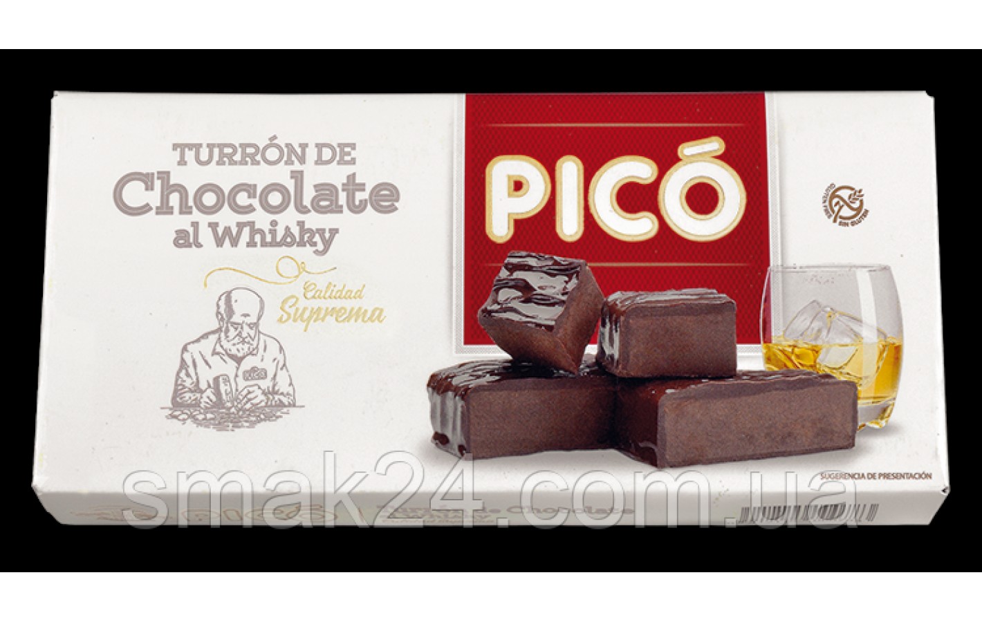 Туррон  шоколад с виски БЕЗ ГЛЮТЕНА  PICO Turrón de Chocolate al Whisky 200 г Испания