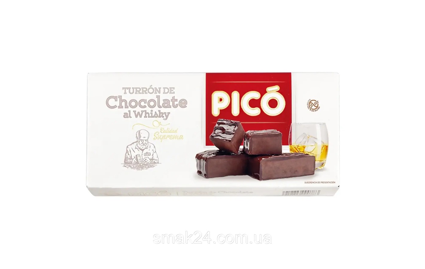 Туррон  шоколад с виски БЕЗ ГЛЮТЕНА  PICO Turrón de Chocolate al Whisky 200 г Испания