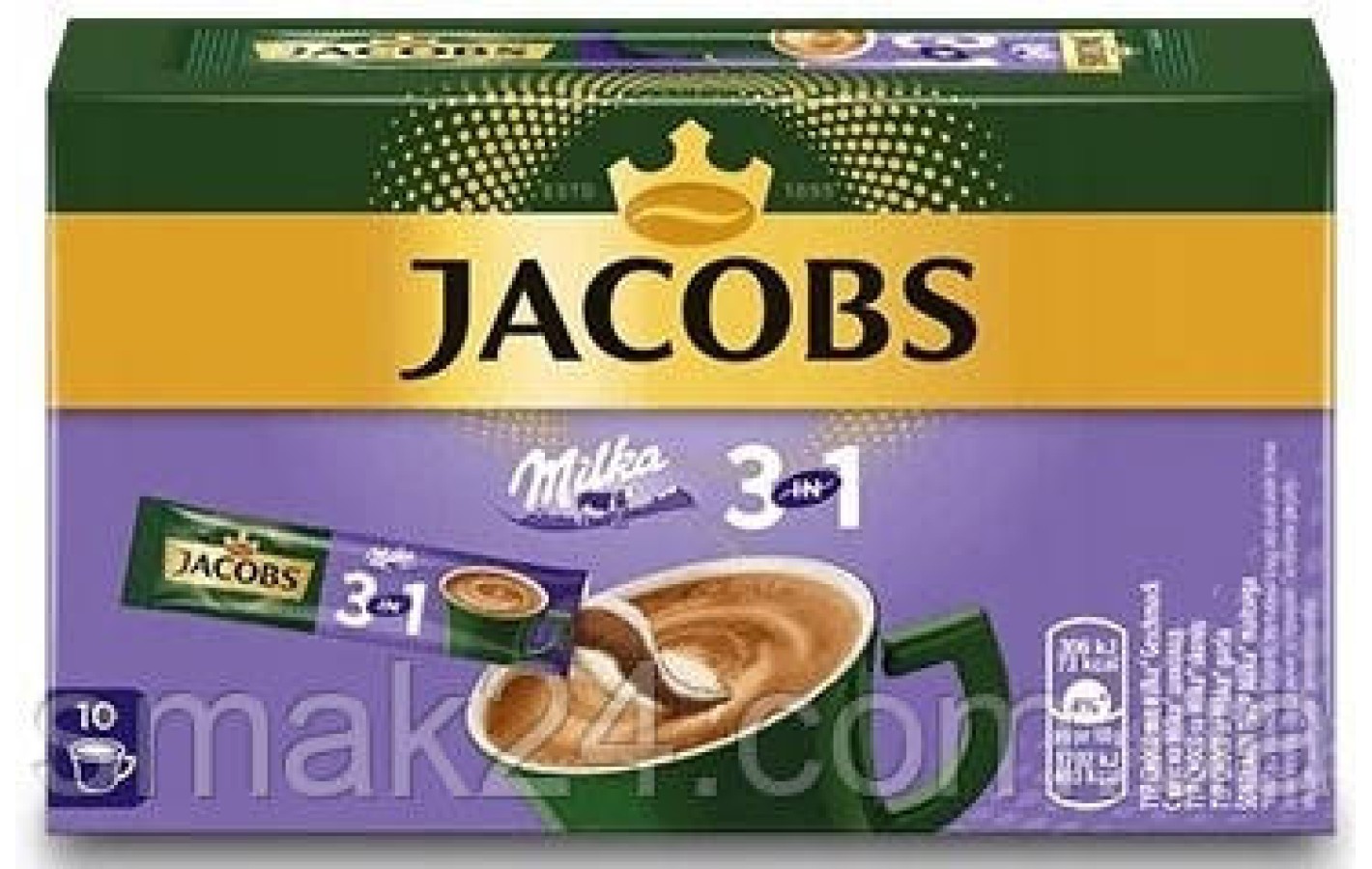 Кофейный шоколадный напиток  3 в 1 Jacobs Milka  (18г Х 10шт.) 180г Швейцария