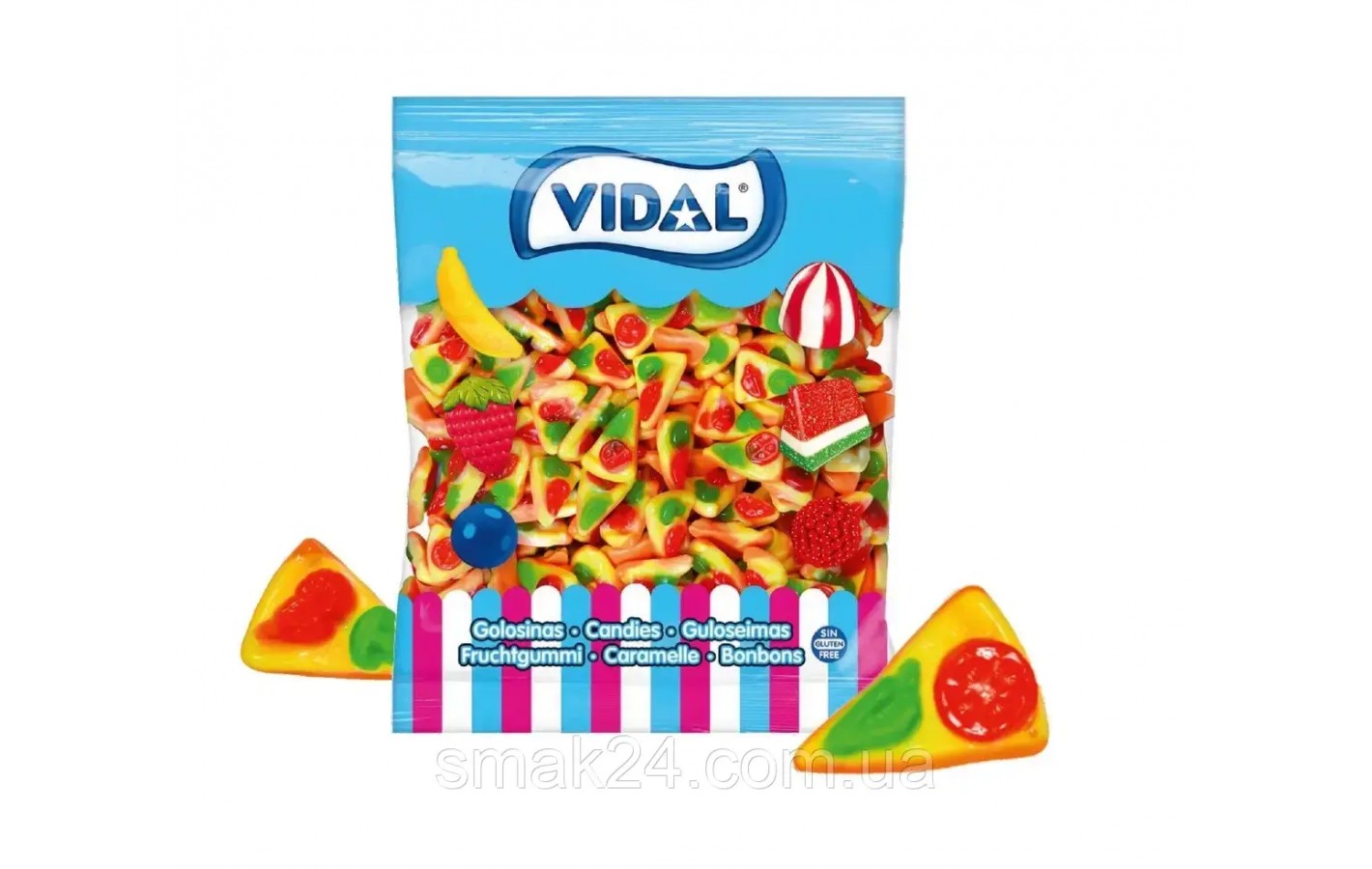 Желейні жувальні цукерки БЕЗ ГЛЮТЕНА Vidal Pizza 10 шт. х 6,5 г Іспанія