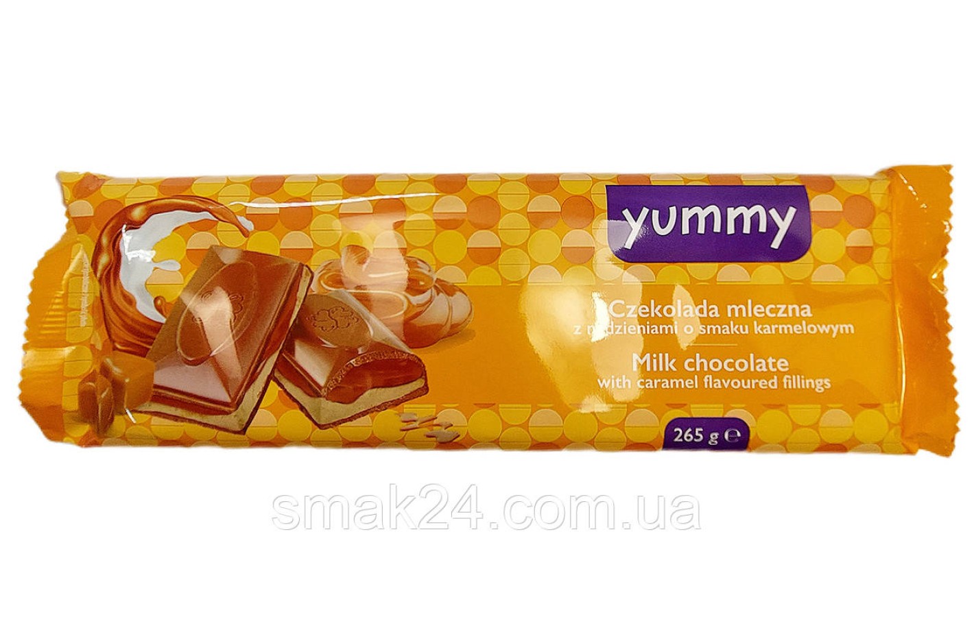 Шоколад молочный с карамельной начинкой YUMMY 265г Польша