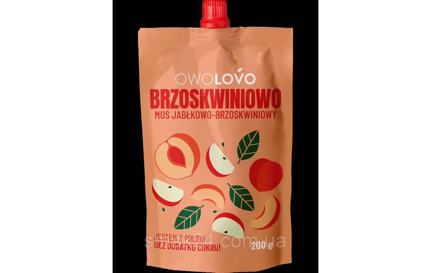Мус Яблучно-персиковий 100% БЕЗ ДОБАВЛЕННЯ САХАРА OWOLOVO 200 г Польща