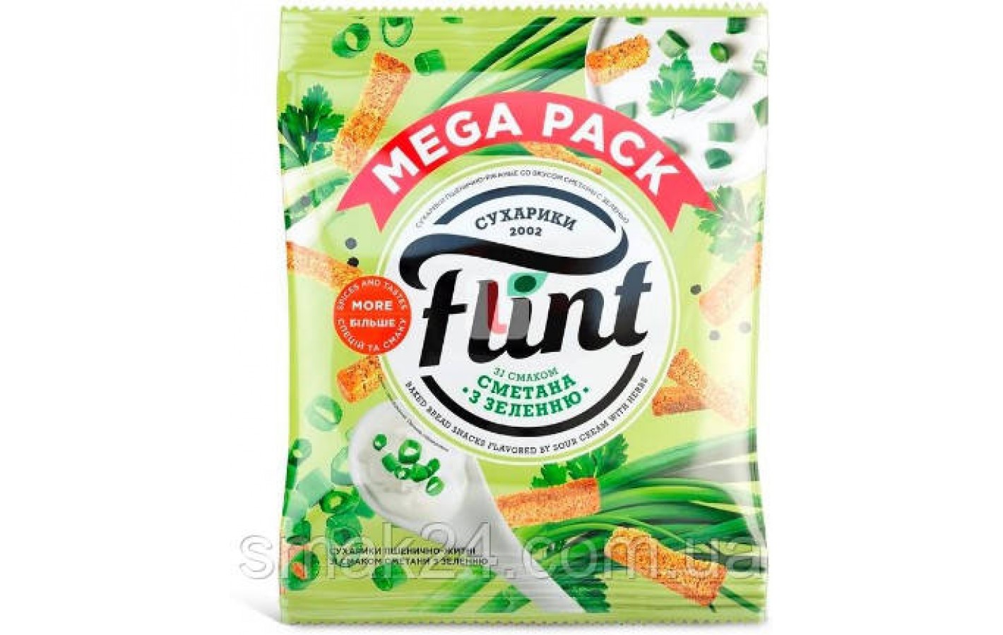 Сухарики пшенично-ржані зі змішаною та зеленню Flint 70 г