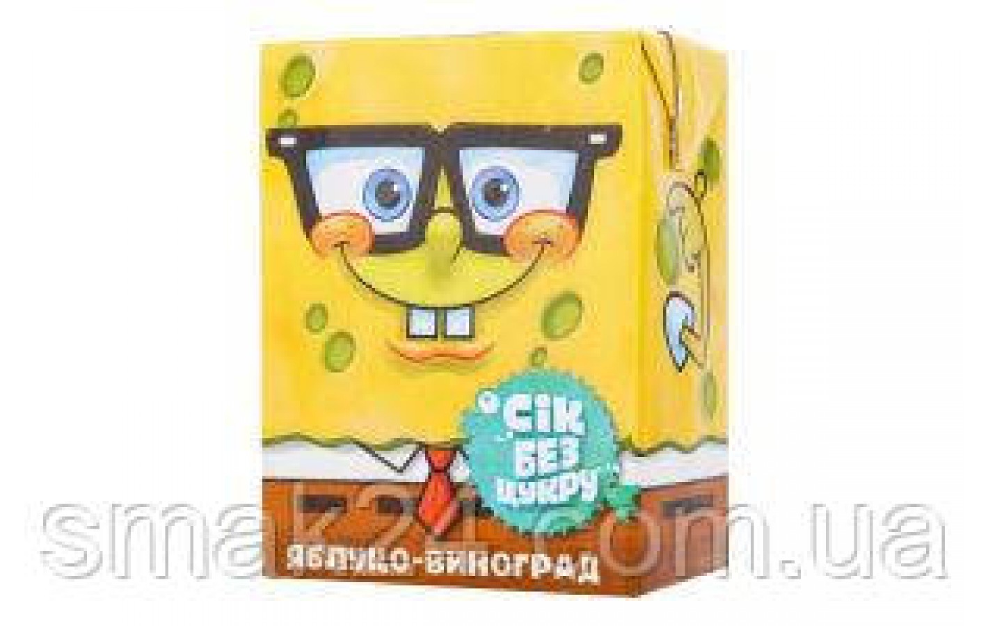 Сік БЕЗ САХАРА яблуко-виноград Еко-Сфера Sponge Bob 200 мл