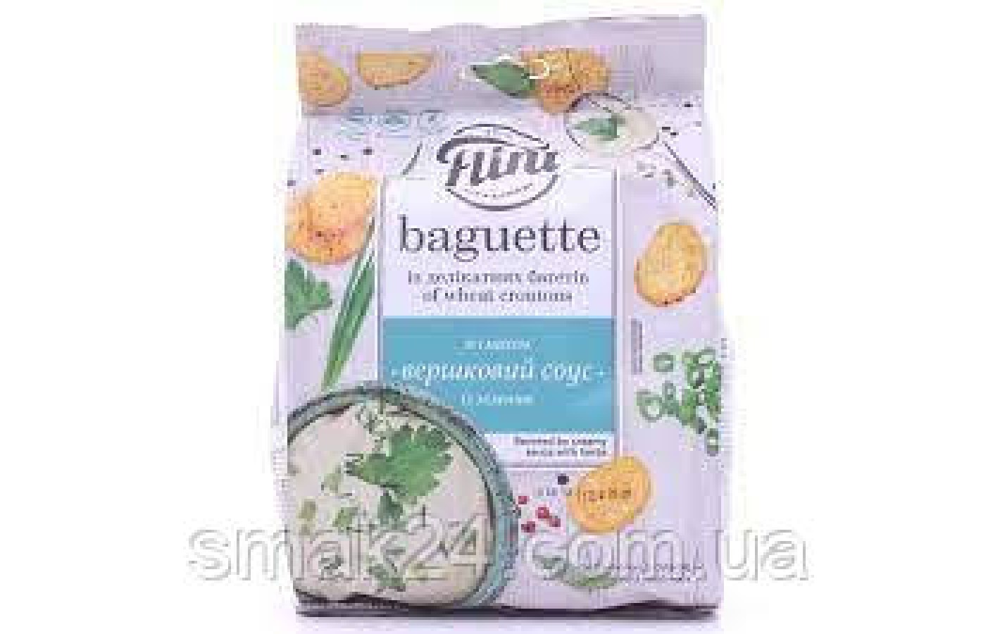 Сухарики Baguette пшеничные со вкусом сливочного соуса с зеленью Flint 100г
