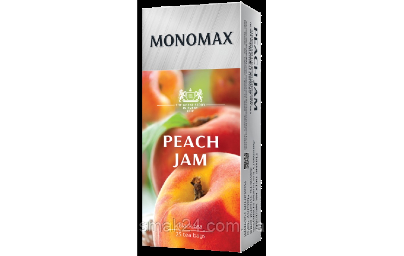 Чай черный байховый со вкусом персика пакетированный Monomax (25 пакетиков х 1,5г) 37,5г