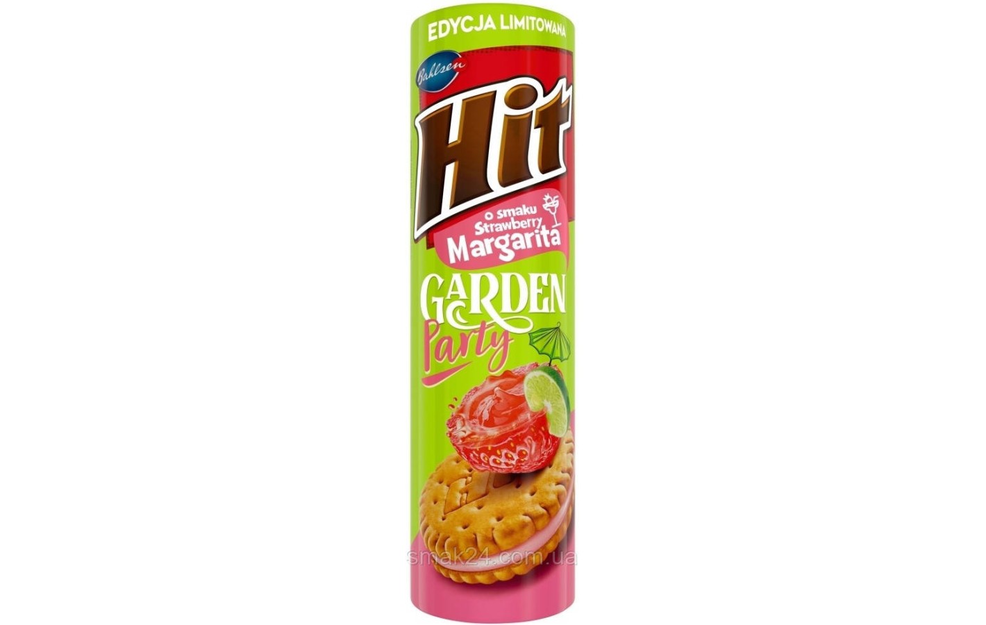 Печиво сендвіч Hit Strawberry Margarita зі смаком полуниці Польща 220г