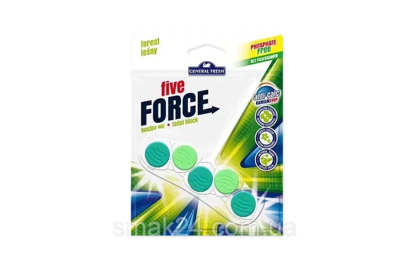Освіжувач для унітазів General Fresh Forest Lesny 5 в 1 50 г Польща