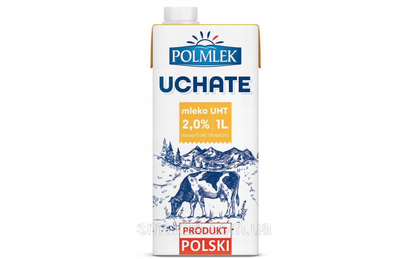 Молоко ультрапастеризоване 3,2% жирності Polmlek Uchate 1 л Польща