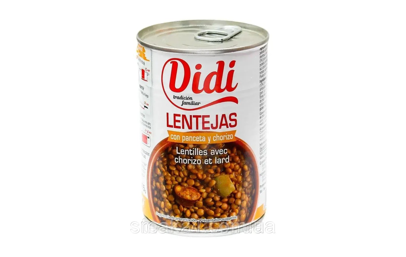 Сочевиця з беконом і ковбасою чоризо Didi Lentejas con pancata y chorizo 415г Іспанія