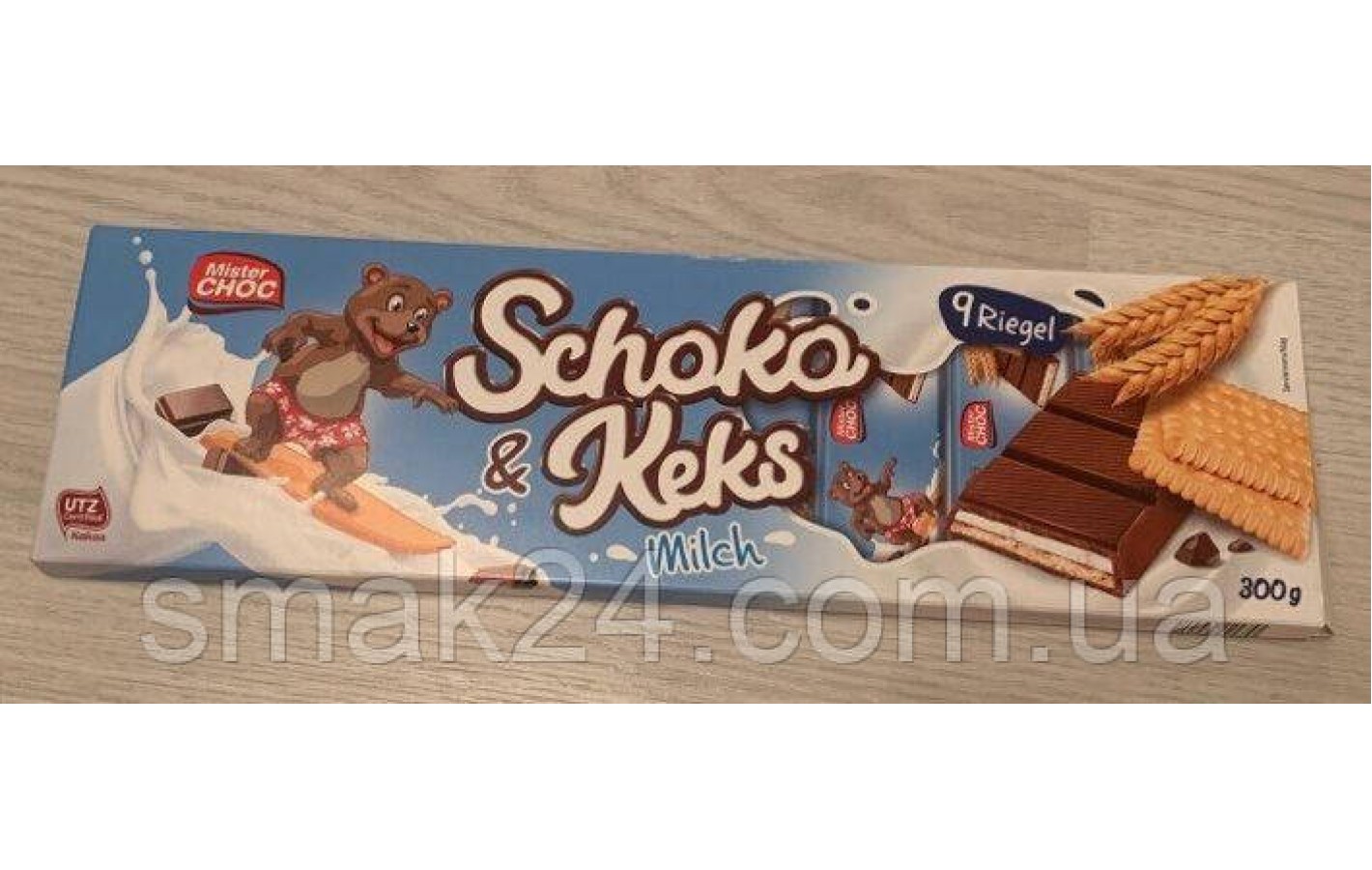 Шоколад молочный со сливочным кремом и сдобным шоколадным печеньем Mister Choc Ciastko Czekolada 300г Польша