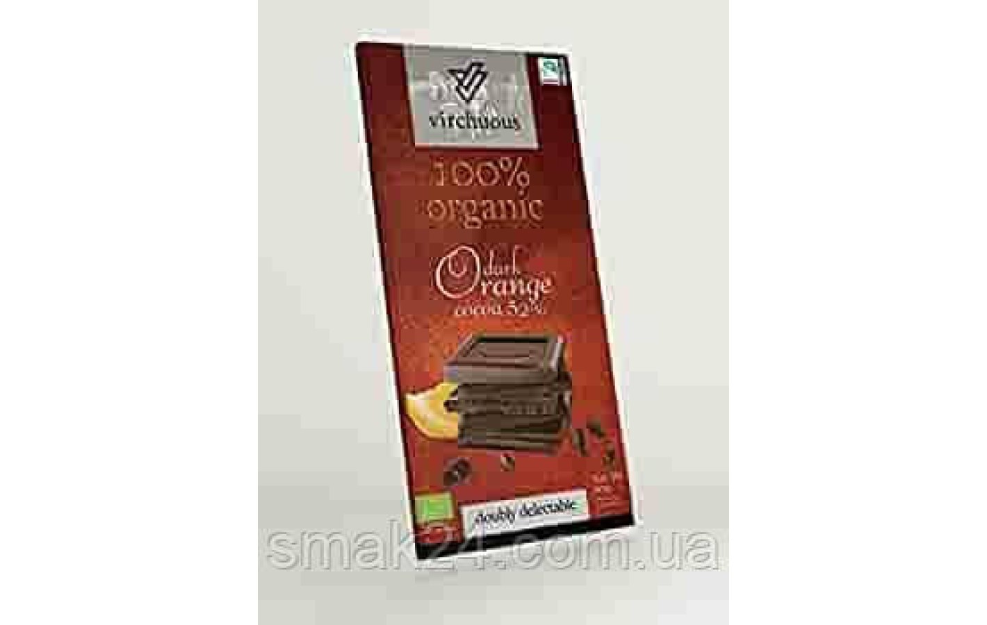 Шоколад чорний з апельсином 100% Organic Virchuous Dark Orang 80 г Іспанія