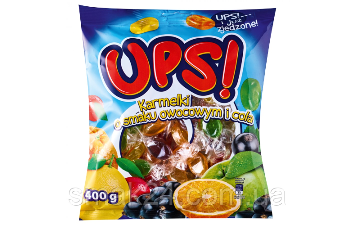 Карамель с фруктовыми вкусами и колой UPS 400г Польша